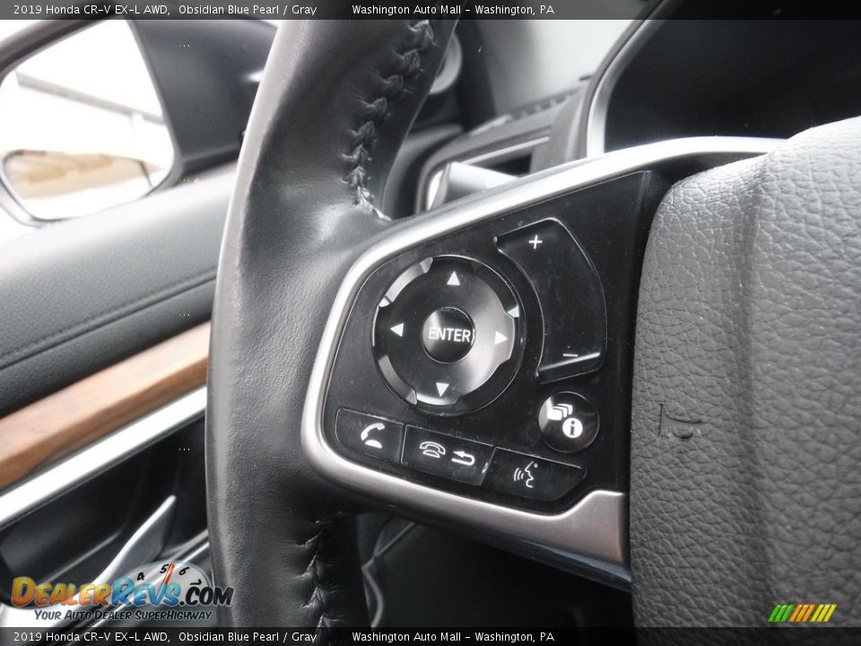 2019 Honda CR-V EX-L AWD Obsidian Blue Pearl / Gray Photo #26