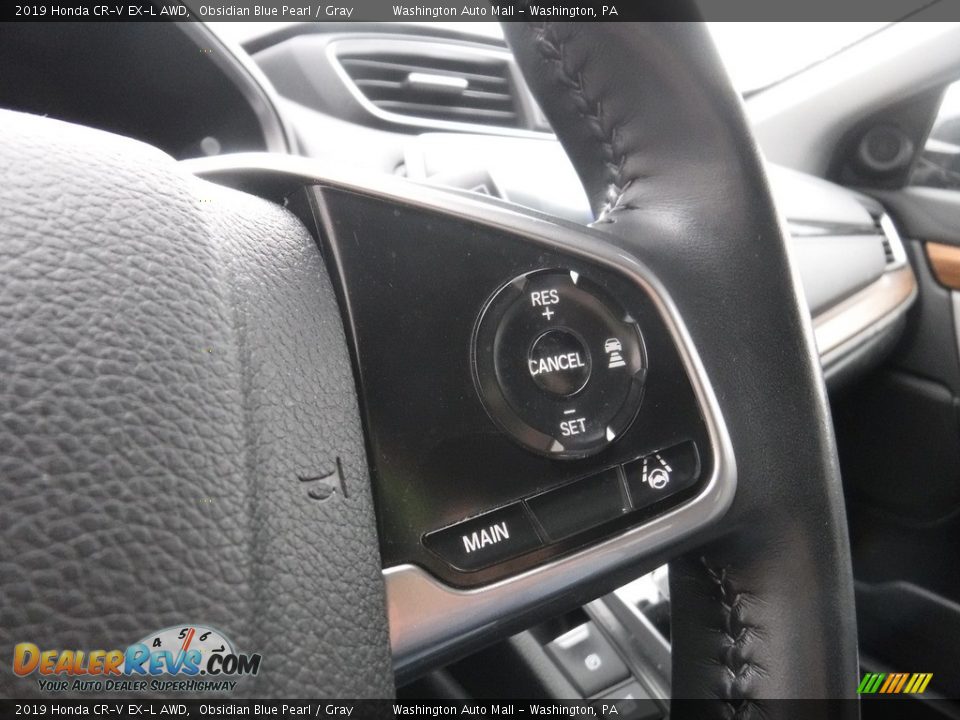 2019 Honda CR-V EX-L AWD Obsidian Blue Pearl / Gray Photo #27
