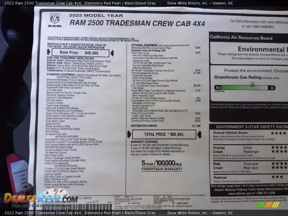 2022 Ram 2500 Tradesman Crew Cab 4x4 Delmonico Red Pearl / Black/Diesel Gray Photo #26