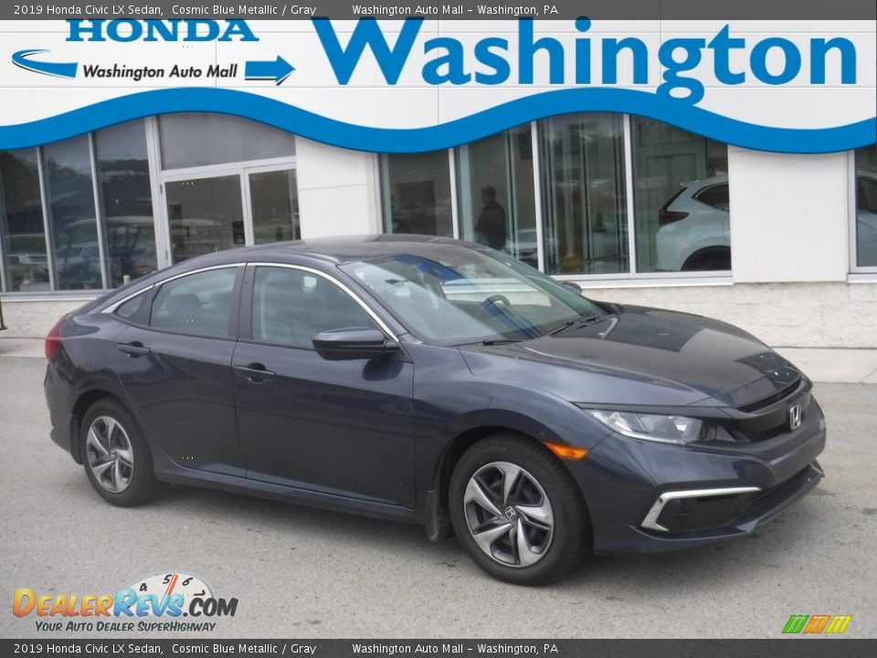 2019 Honda Civic LX Sedan Cosmic Blue Metallic / Gray Photo #1