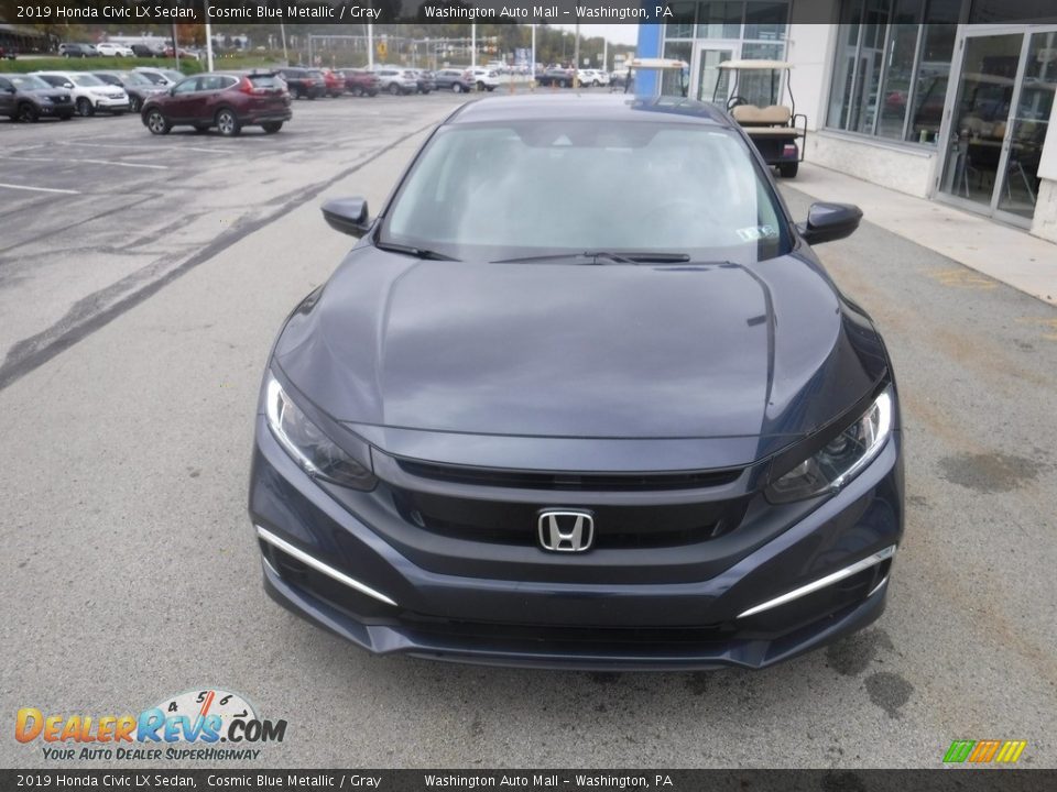 2019 Honda Civic LX Sedan Cosmic Blue Metallic / Gray Photo #3