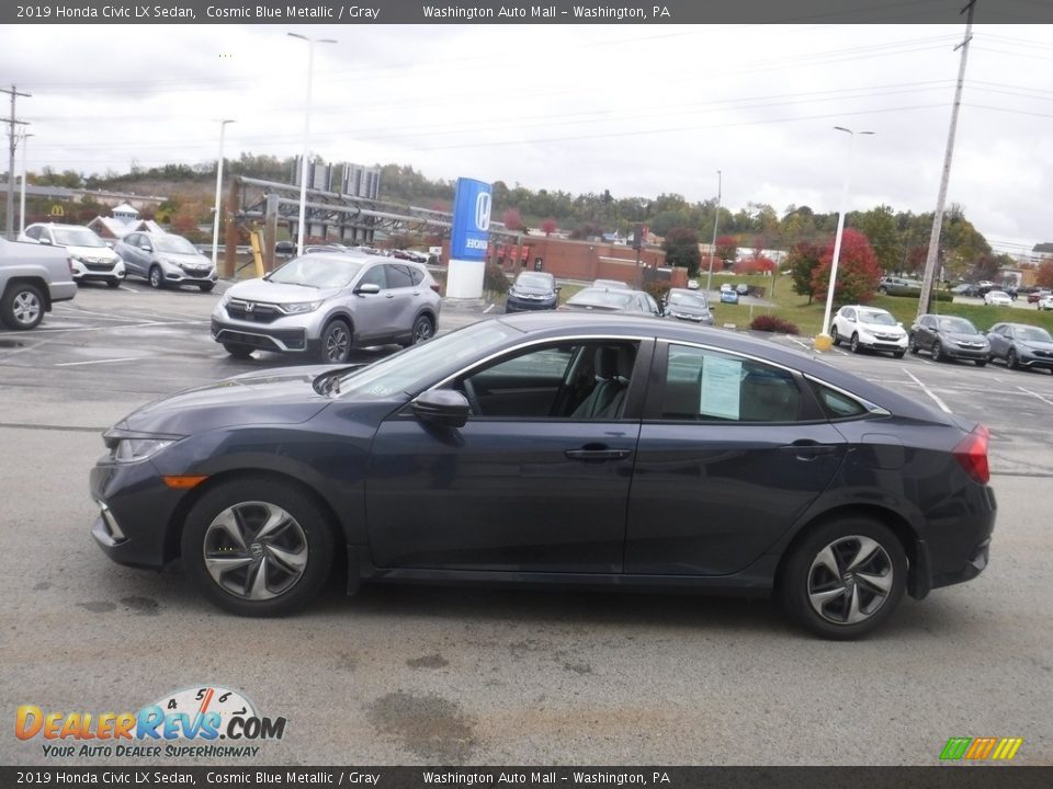 2019 Honda Civic LX Sedan Cosmic Blue Metallic / Gray Photo #5