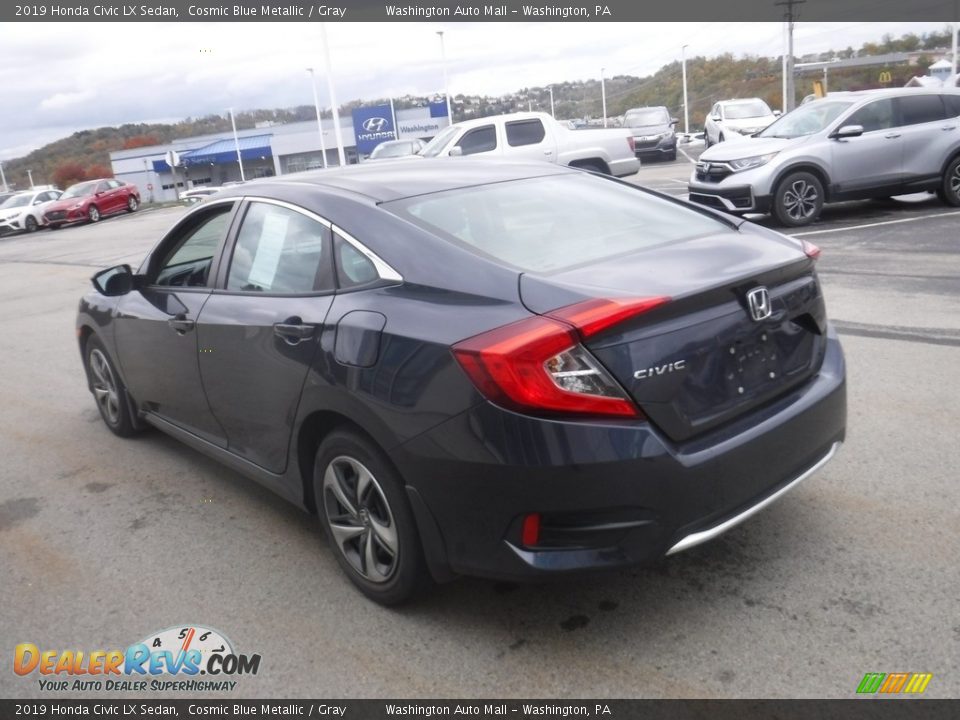 2019 Honda Civic LX Sedan Cosmic Blue Metallic / Gray Photo #7