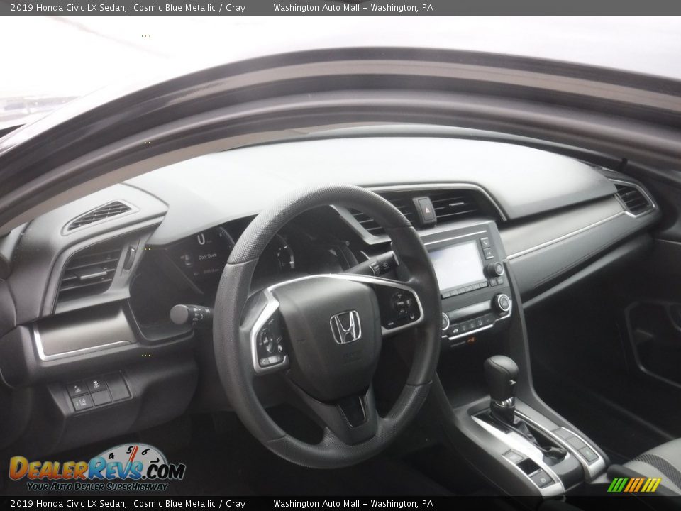 2019 Honda Civic LX Sedan Cosmic Blue Metallic / Gray Photo #10