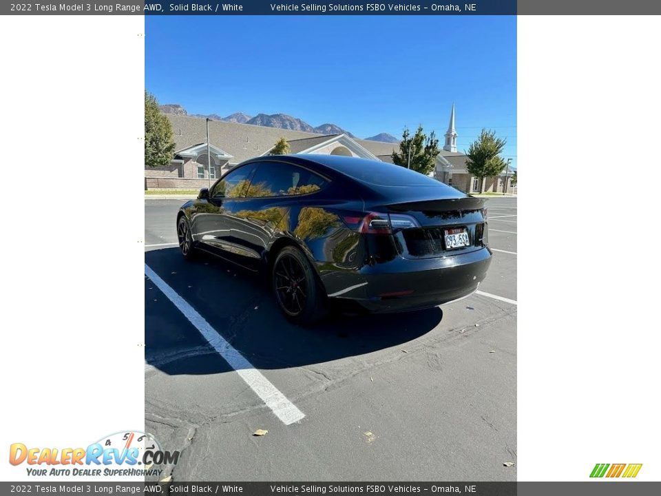 2022 Tesla Model 3 Long Range AWD Solid Black / White Photo #4