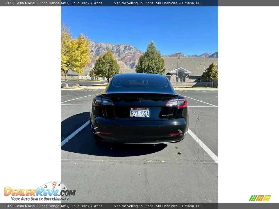 2022 Tesla Model 3 Long Range AWD Solid Black / White Photo #5