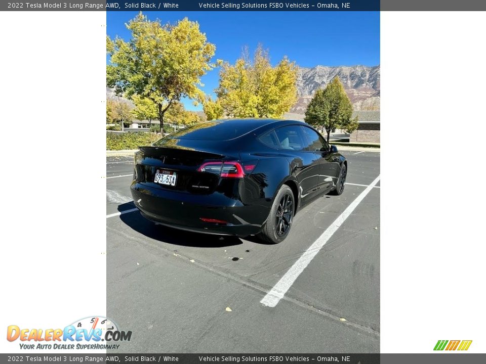 2022 Tesla Model 3 Long Range AWD Solid Black / White Photo #6