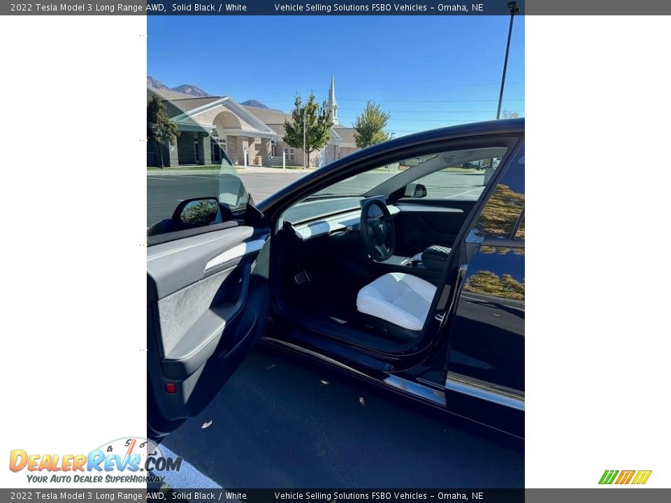 2022 Tesla Model 3 Long Range AWD Solid Black / White Photo #9