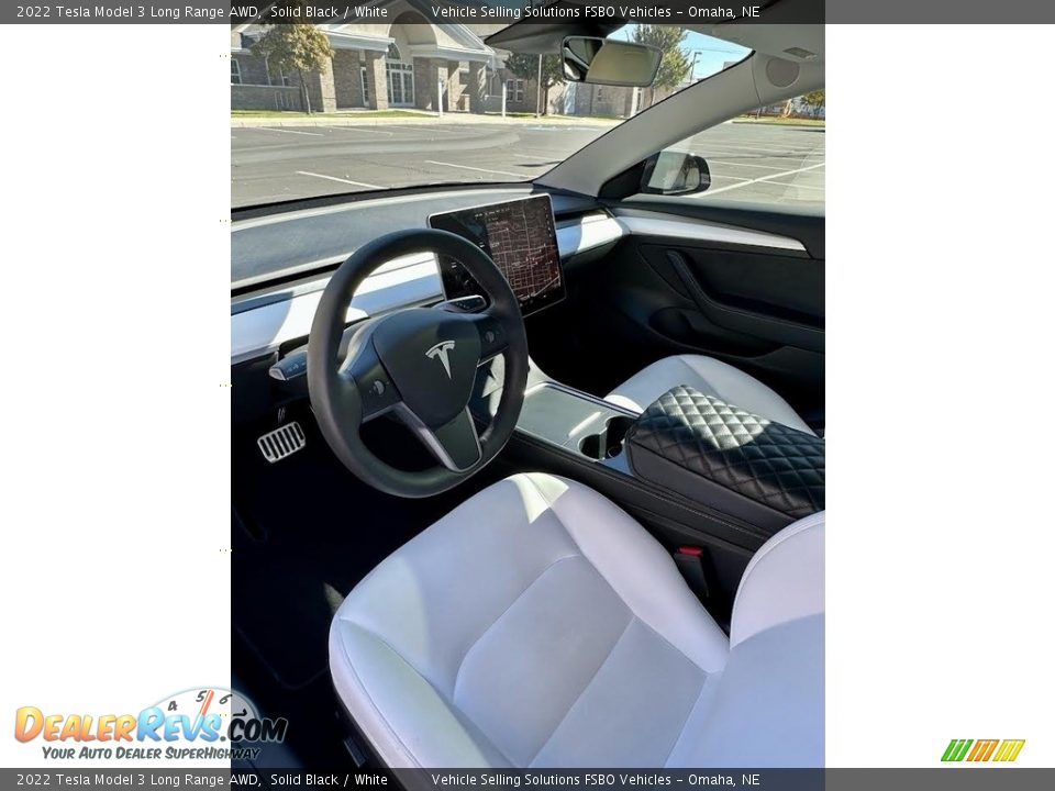 2022 Tesla Model 3 Long Range AWD Solid Black / White Photo #10