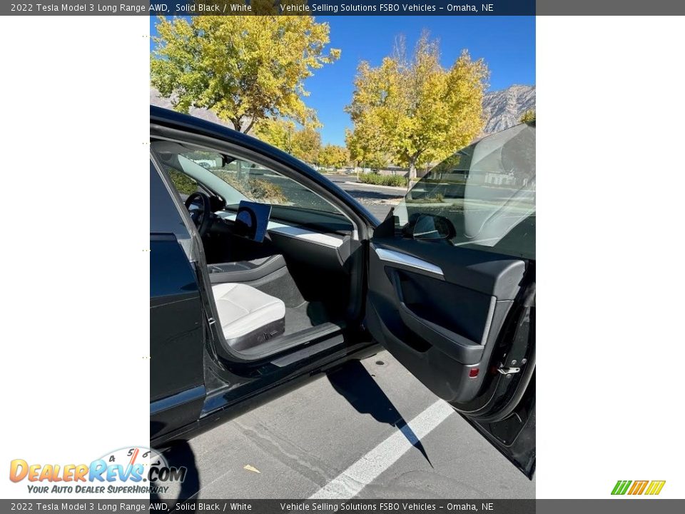 2022 Tesla Model 3 Long Range AWD Solid Black / White Photo #11