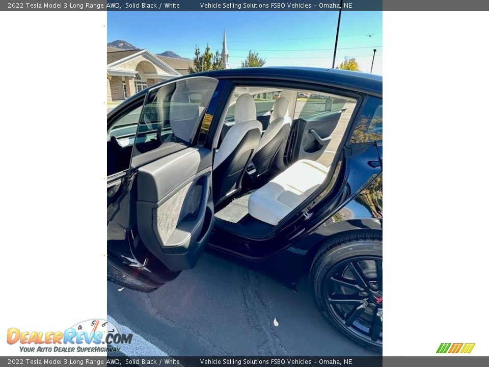 2022 Tesla Model 3 Long Range AWD Solid Black / White Photo #14