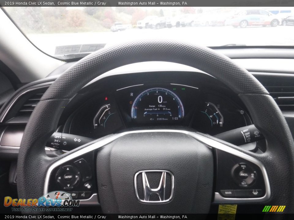 2019 Honda Civic LX Sedan Cosmic Blue Metallic / Gray Photo #20