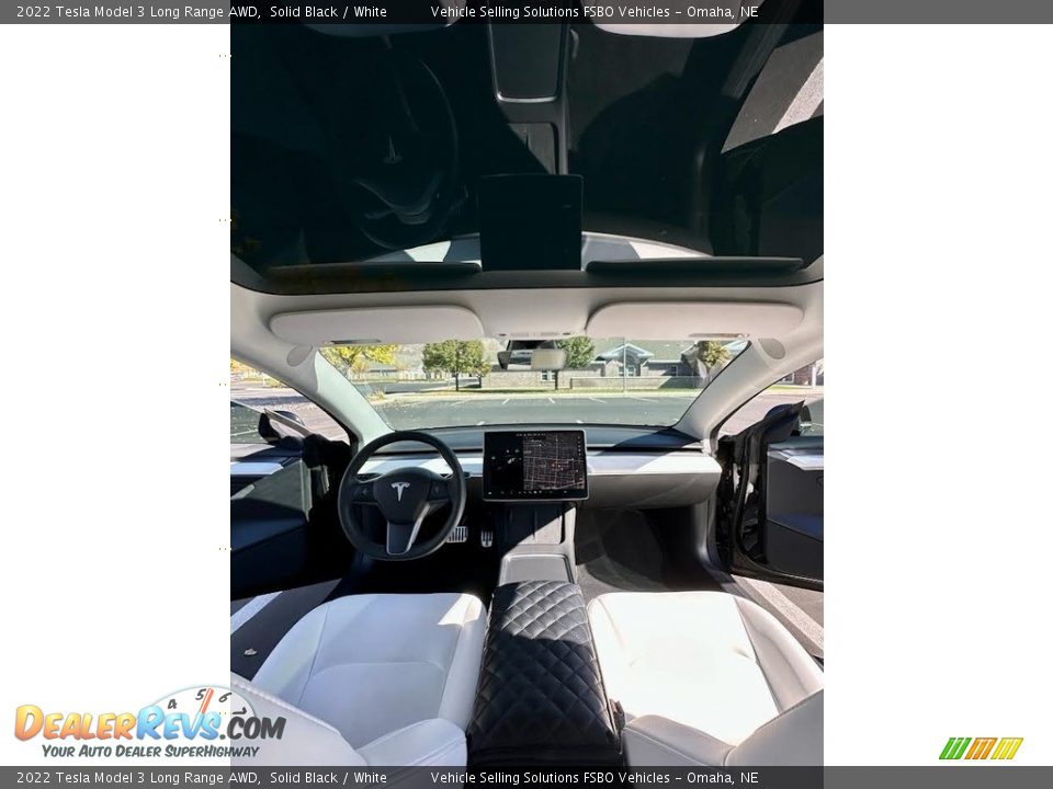 2022 Tesla Model 3 Long Range AWD Solid Black / White Photo #15