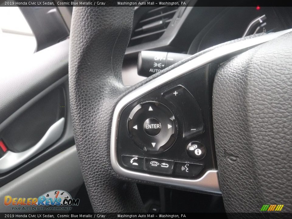 2019 Honda Civic LX Sedan Cosmic Blue Metallic / Gray Photo #21