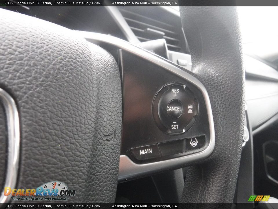 2019 Honda Civic LX Sedan Cosmic Blue Metallic / Gray Photo #22