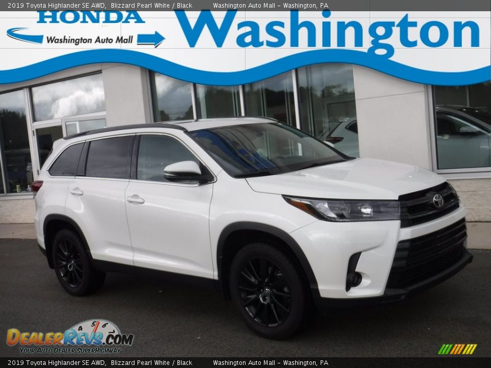 2019 Toyota Highlander SE AWD Blizzard Pearl White / Black Photo #1