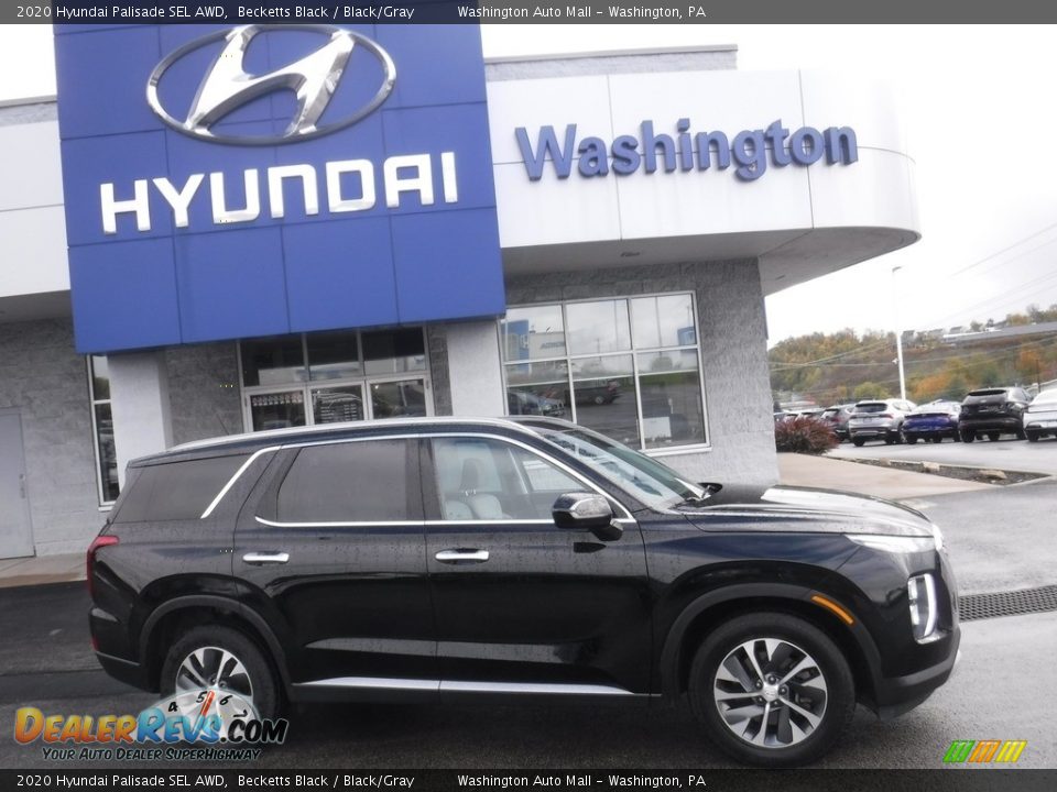 2020 Hyundai Palisade SEL AWD Becketts Black / Black/Gray Photo #2