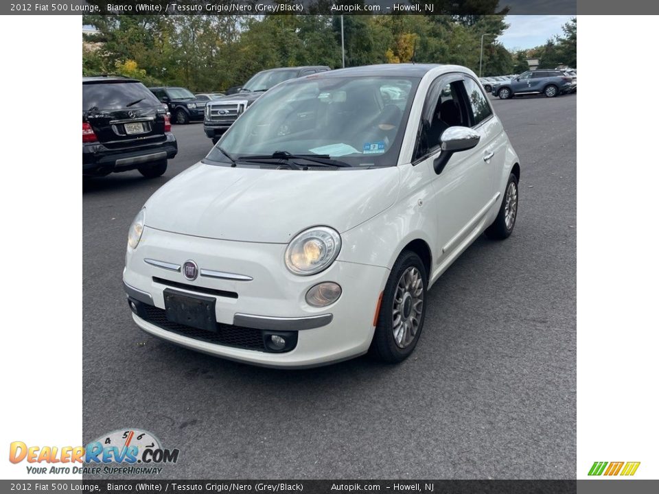 2012 Fiat 500 Lounge Bianco (White) / Tessuto Grigio/Nero (Grey/Black) Photo #1