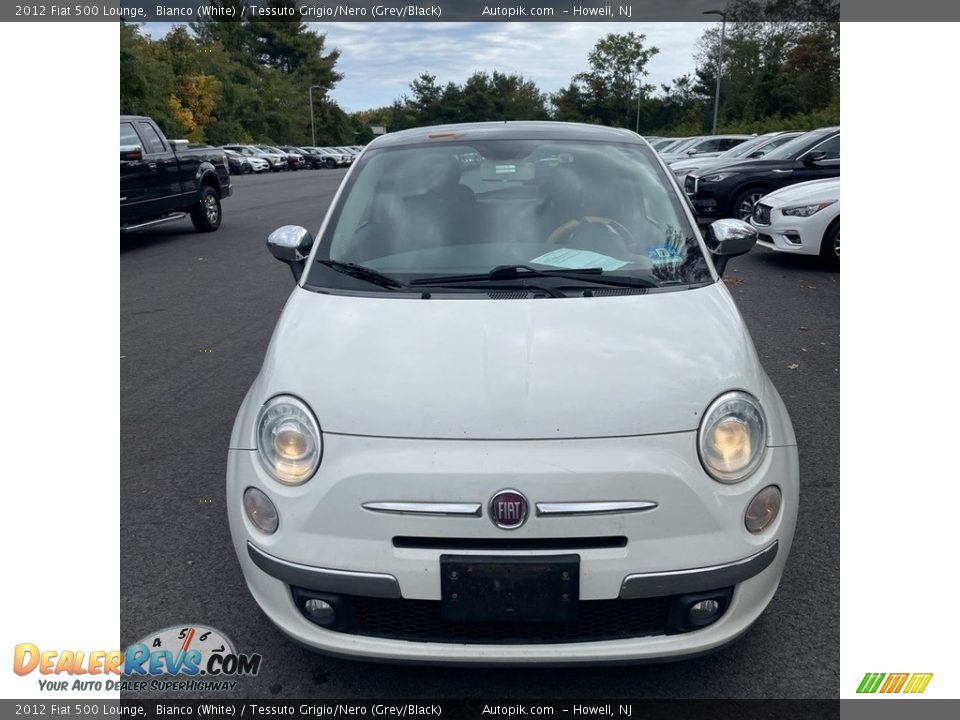 2012 Fiat 500 Lounge Bianco (White) / Tessuto Grigio/Nero (Grey/Black) Photo #3