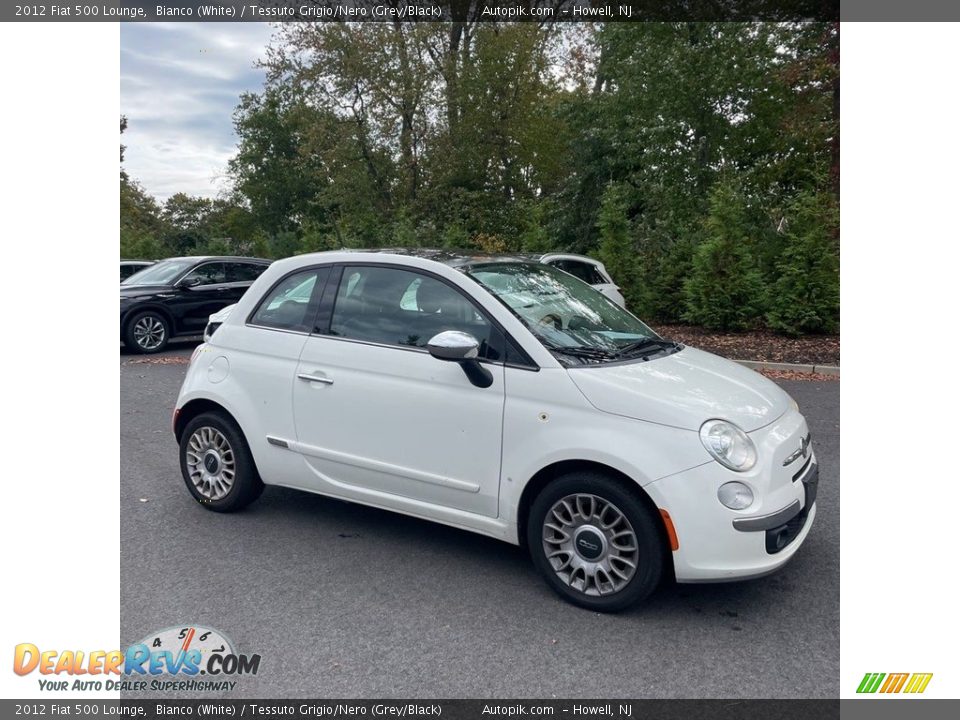 2012 Fiat 500 Lounge Bianco (White) / Tessuto Grigio/Nero (Grey/Black) Photo #5