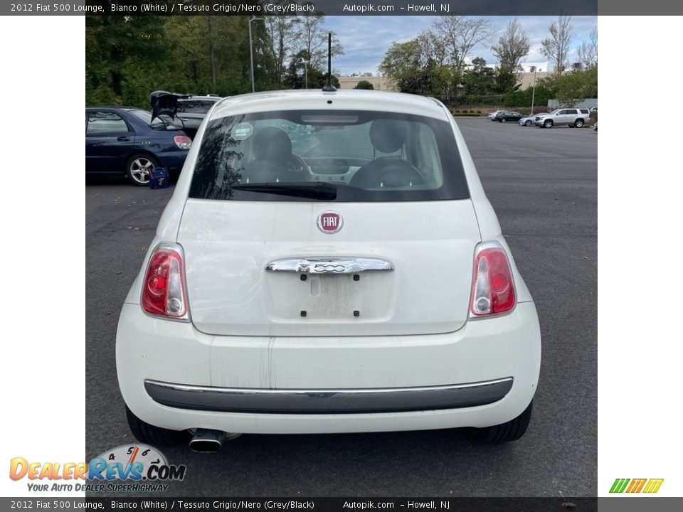 2012 Fiat 500 Lounge Bianco (White) / Tessuto Grigio/Nero (Grey/Black) Photo #6