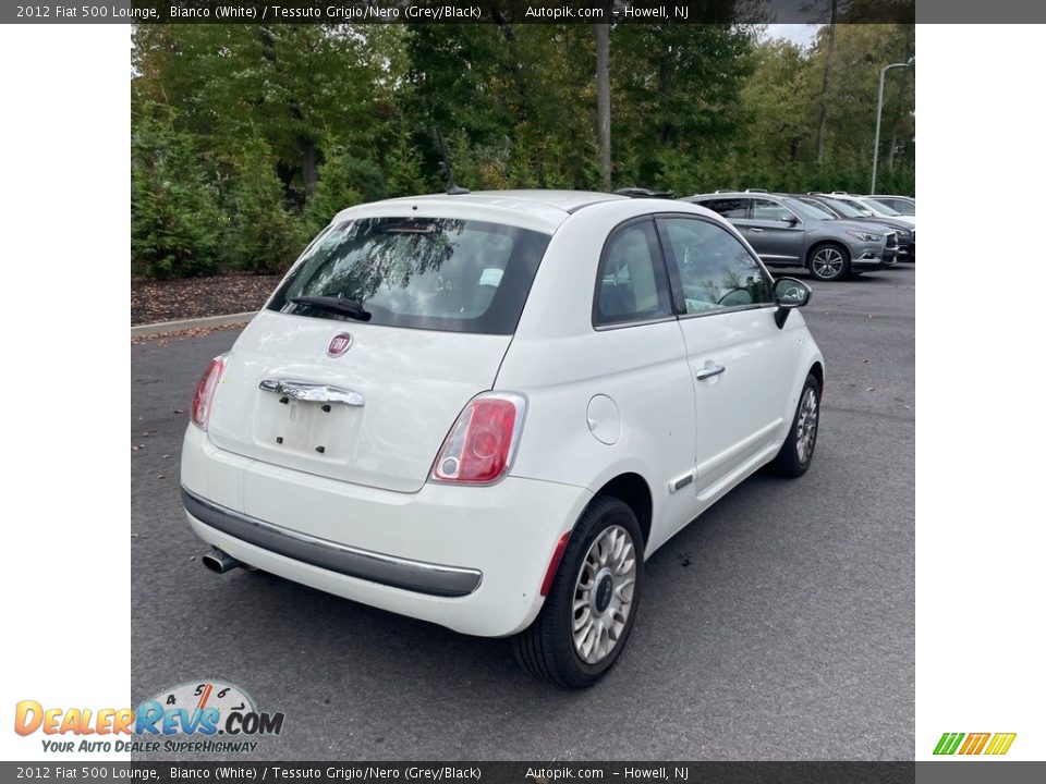 2012 Fiat 500 Lounge Bianco (White) / Tessuto Grigio/Nero (Grey/Black) Photo #7