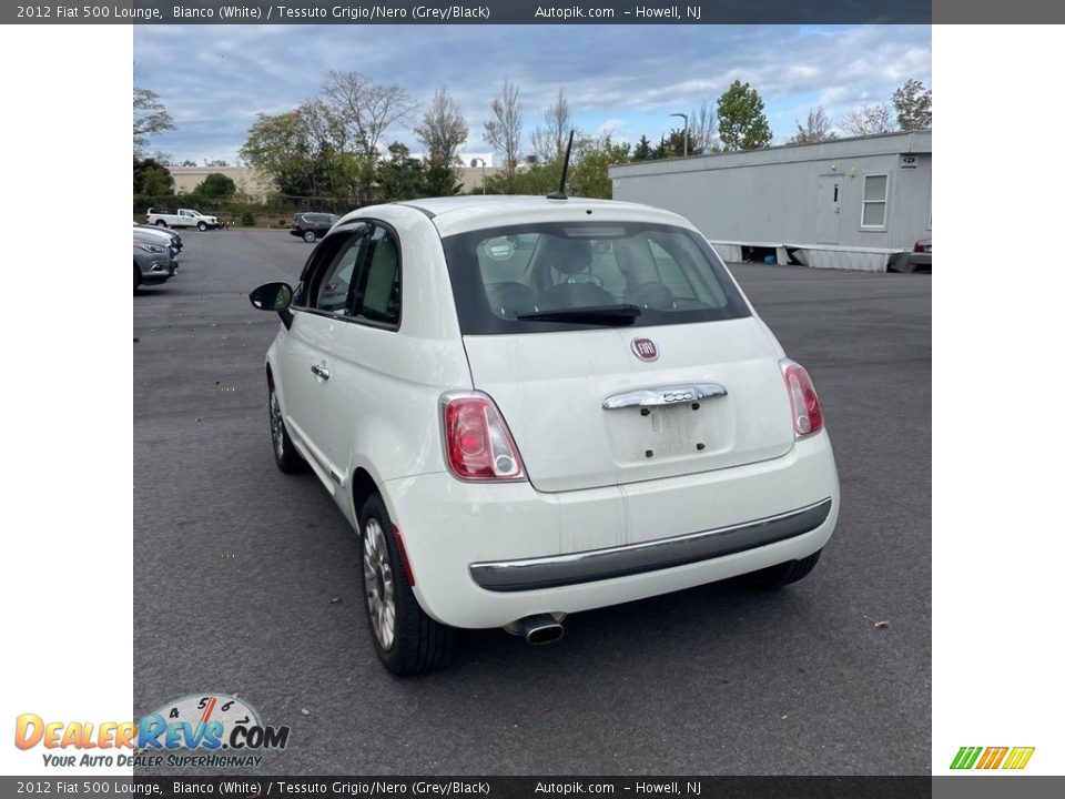 2012 Fiat 500 Lounge Bianco (White) / Tessuto Grigio/Nero (Grey/Black) Photo #8