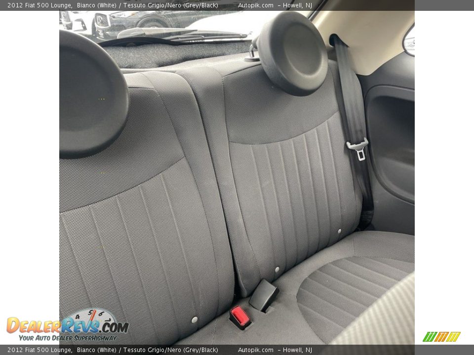 2012 Fiat 500 Lounge Bianco (White) / Tessuto Grigio/Nero (Grey/Black) Photo #12