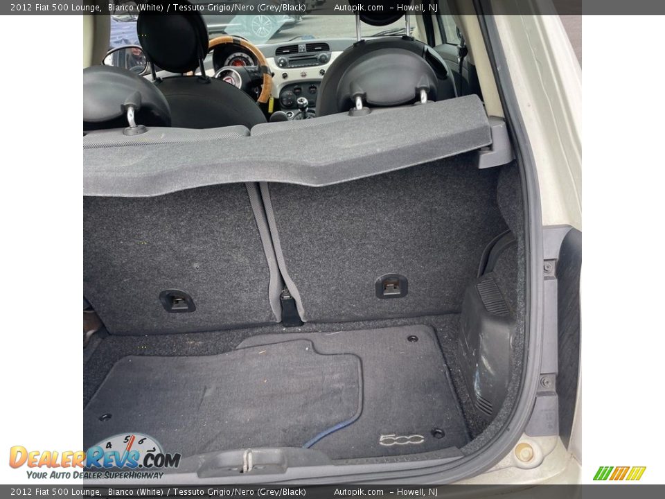 2012 Fiat 500 Lounge Bianco (White) / Tessuto Grigio/Nero (Grey/Black) Photo #13