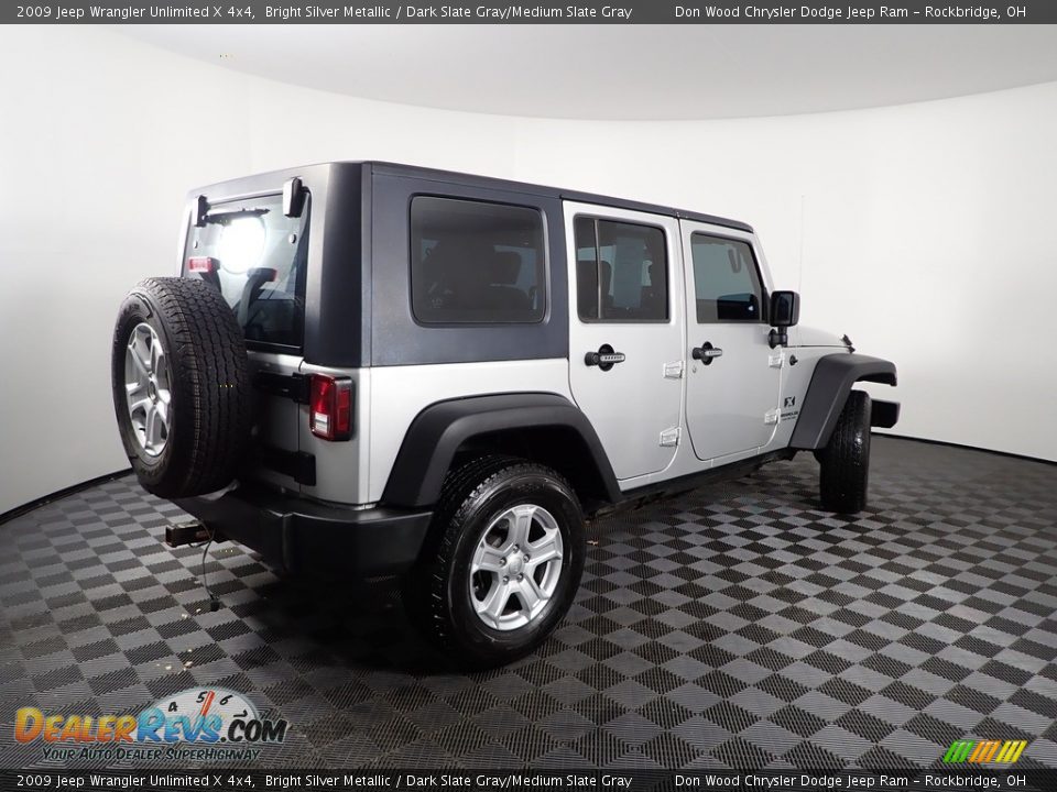 2009 Jeep Wrangler Unlimited X 4x4 Bright Silver Metallic / Dark Slate Gray/Medium Slate Gray Photo #9