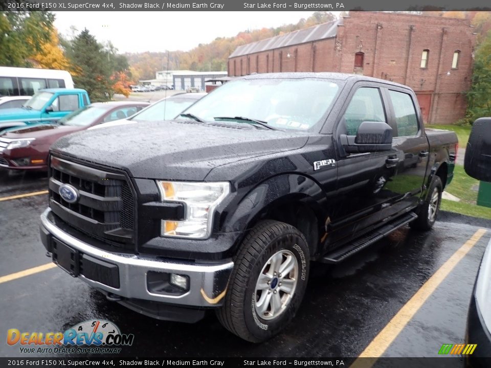 2016 Ford F150 XL SuperCrew 4x4 Shadow Black / Medium Earth Gray Photo #1