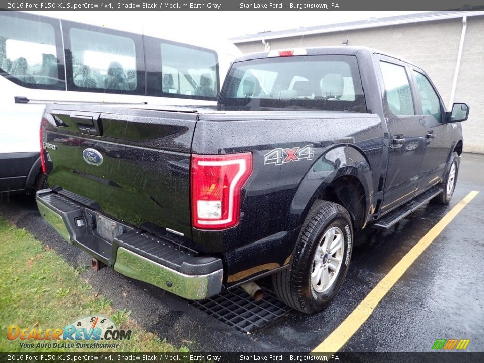 2016 Ford F150 XL SuperCrew 4x4 Shadow Black / Medium Earth Gray Photo #4