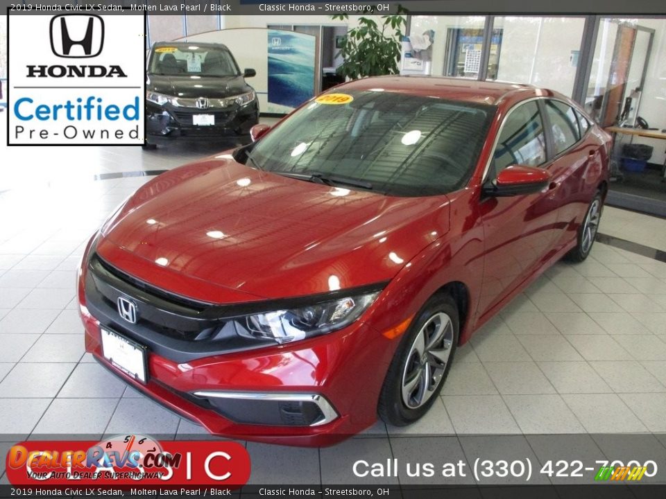 2019 Honda Civic LX Sedan Molten Lava Pearl / Black Photo #1