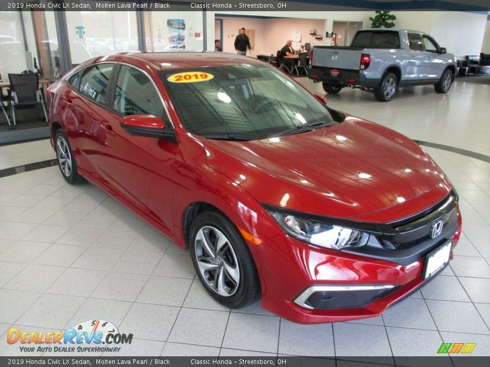 2019 Honda Civic LX Sedan Molten Lava Pearl / Black Photo #3