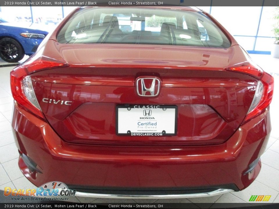 2019 Honda Civic LX Sedan Molten Lava Pearl / Black Photo #8