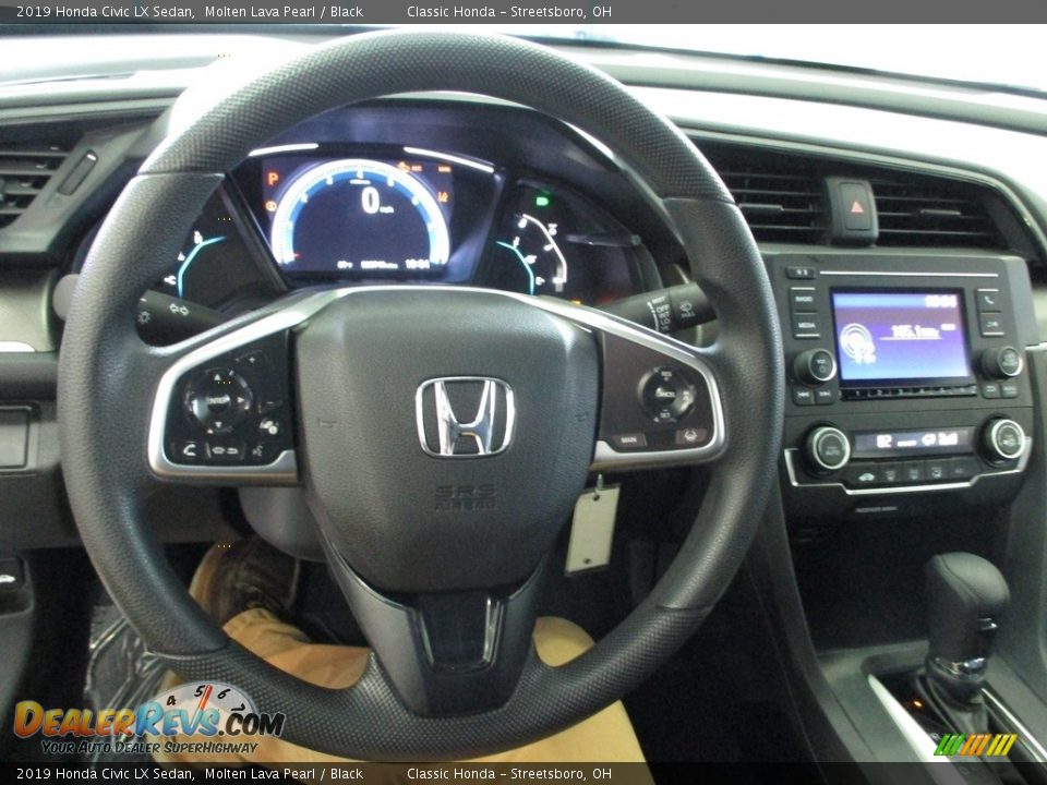 2019 Honda Civic LX Sedan Molten Lava Pearl / Black Photo #32