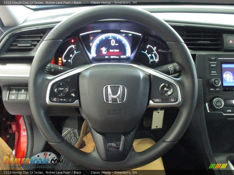 2019 Honda Civic LX Sedan Molten Lava Pearl / Black Photo #33
