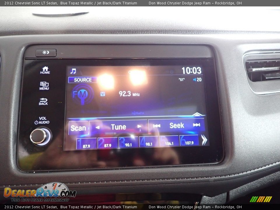 2012 Chevrolet Sonic LT Sedan Blue Topaz Metallic / Jet Black/Dark Titanium Photo #2