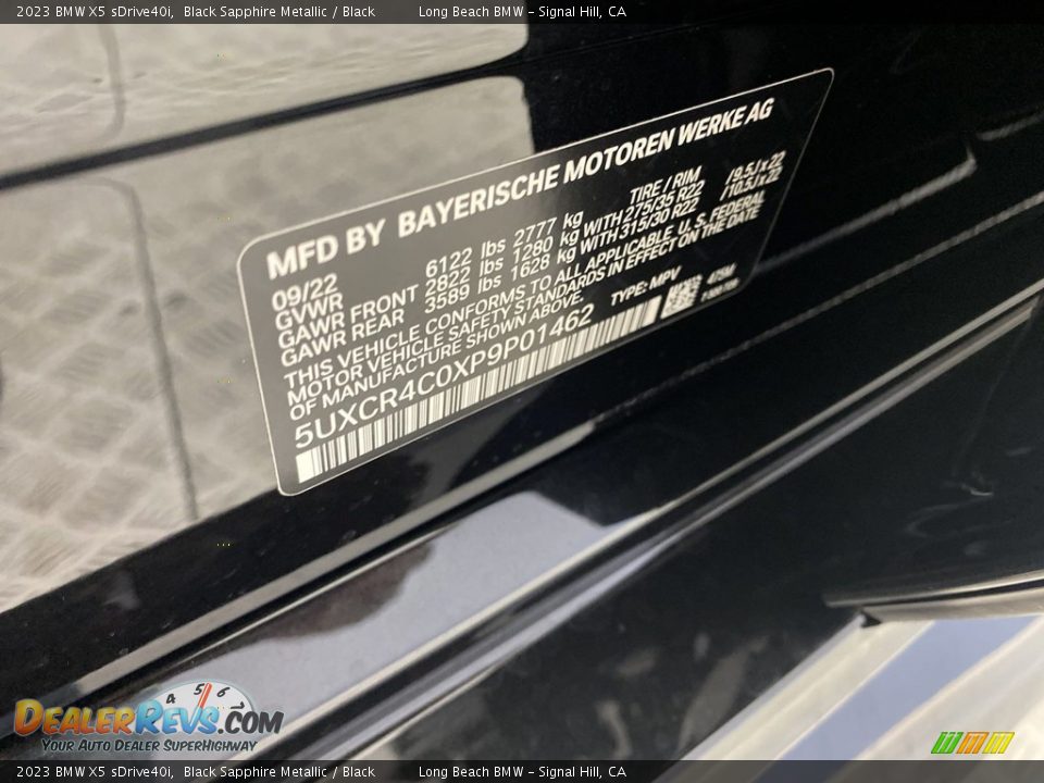 2023 BMW X5 sDrive40i Black Sapphire Metallic / Black Photo #26