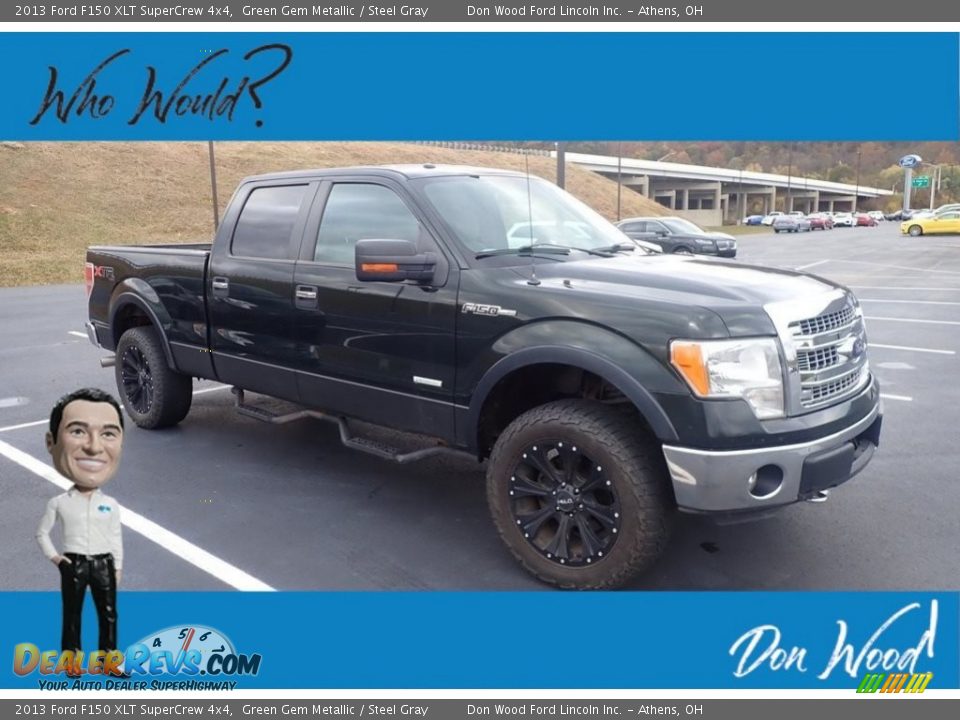 2013 Ford F150 XLT SuperCrew 4x4 Green Gem Metallic / Steel Gray Photo #1