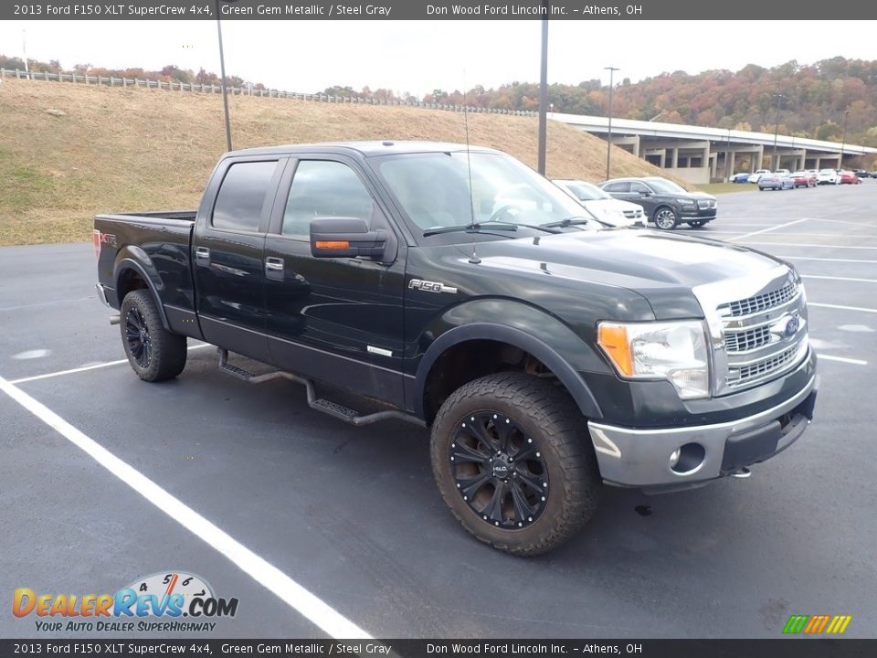 2013 Ford F150 XLT SuperCrew 4x4 Green Gem Metallic / Steel Gray Photo #2