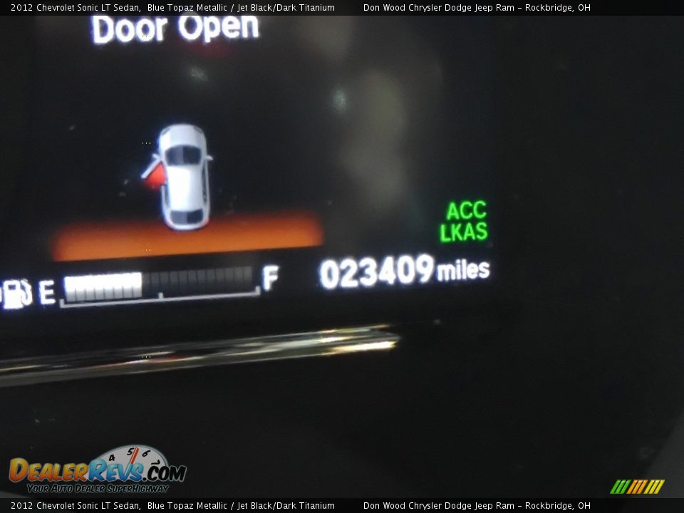 2012 Chevrolet Sonic LT Sedan Blue Topaz Metallic / Jet Black/Dark Titanium Photo #32