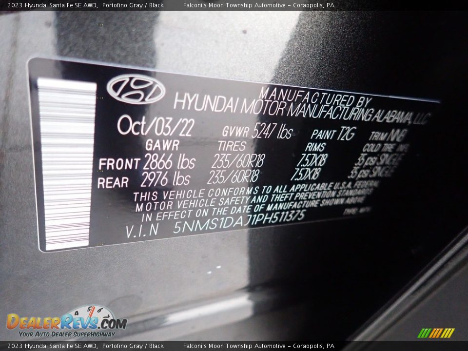 2023 Hyundai Santa Fe SE AWD Portofino Gray / Black Photo #18