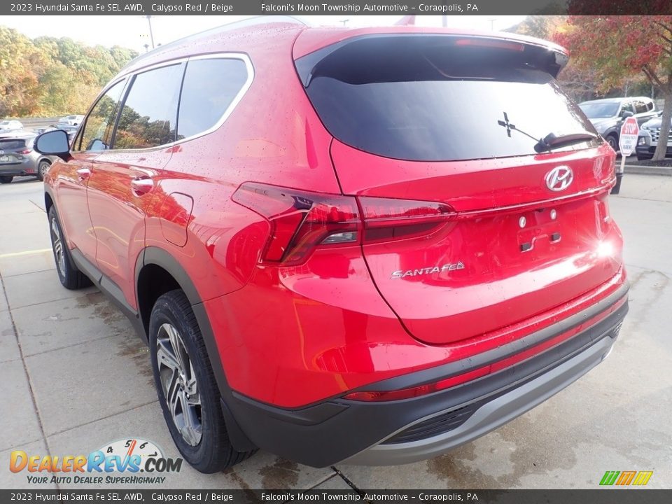 2023 Hyundai Santa Fe SEL AWD Calypso Red / Beige Photo #5