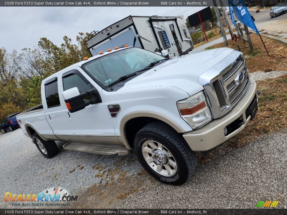 2008 Ford F350 Super Duty Lariat Crew Cab 4x4 Oxford White / Chaparral Brown Photo #2