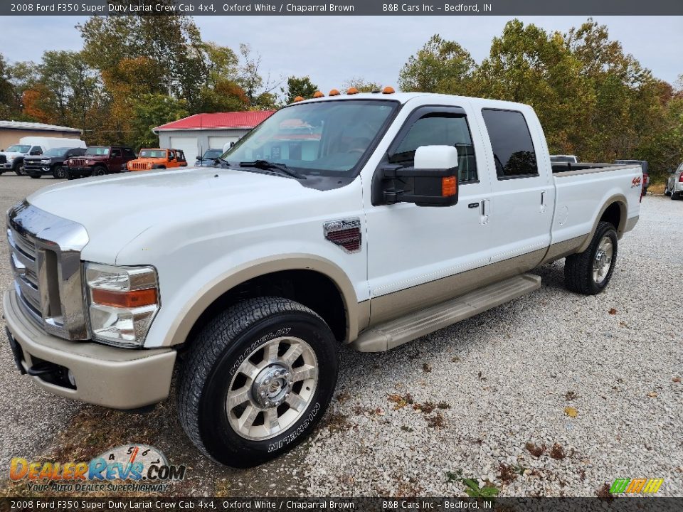 2008 Ford F350 Super Duty Lariat Crew Cab 4x4 Oxford White / Chaparral Brown Photo #3