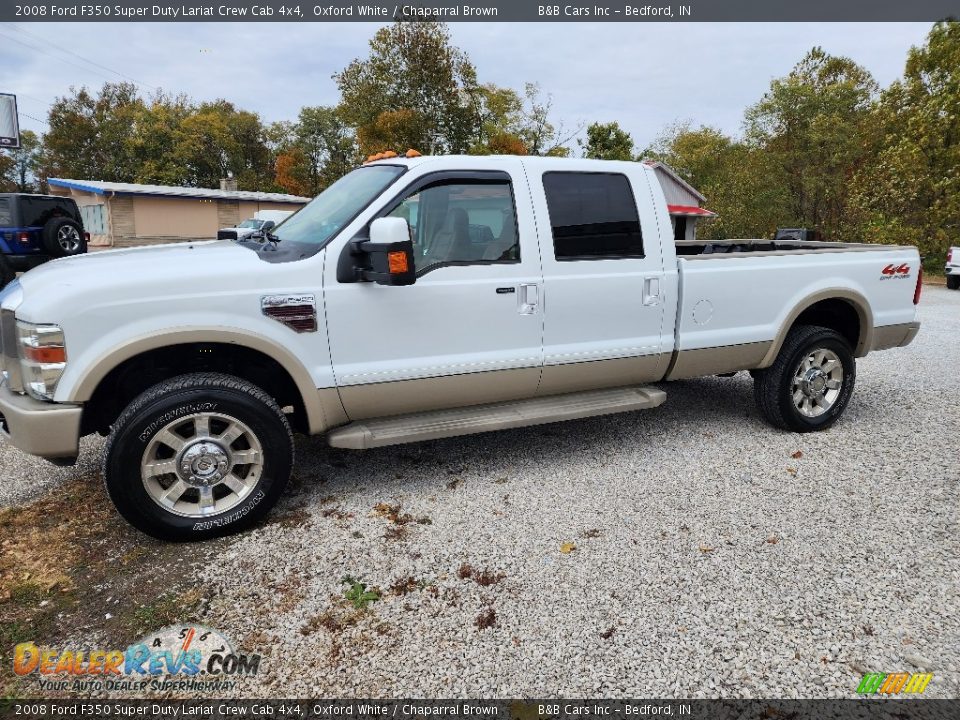 2008 Ford F350 Super Duty Lariat Crew Cab 4x4 Oxford White / Chaparral Brown Photo #4