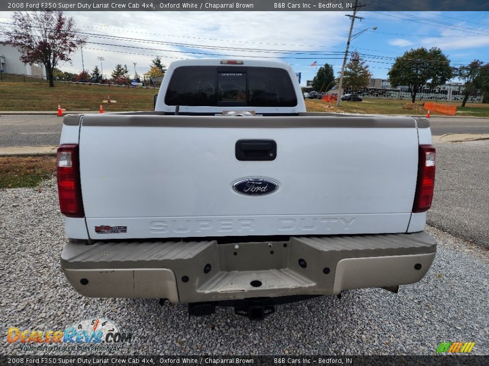 2008 Ford F350 Super Duty Lariat Crew Cab 4x4 Oxford White / Chaparral Brown Photo #6