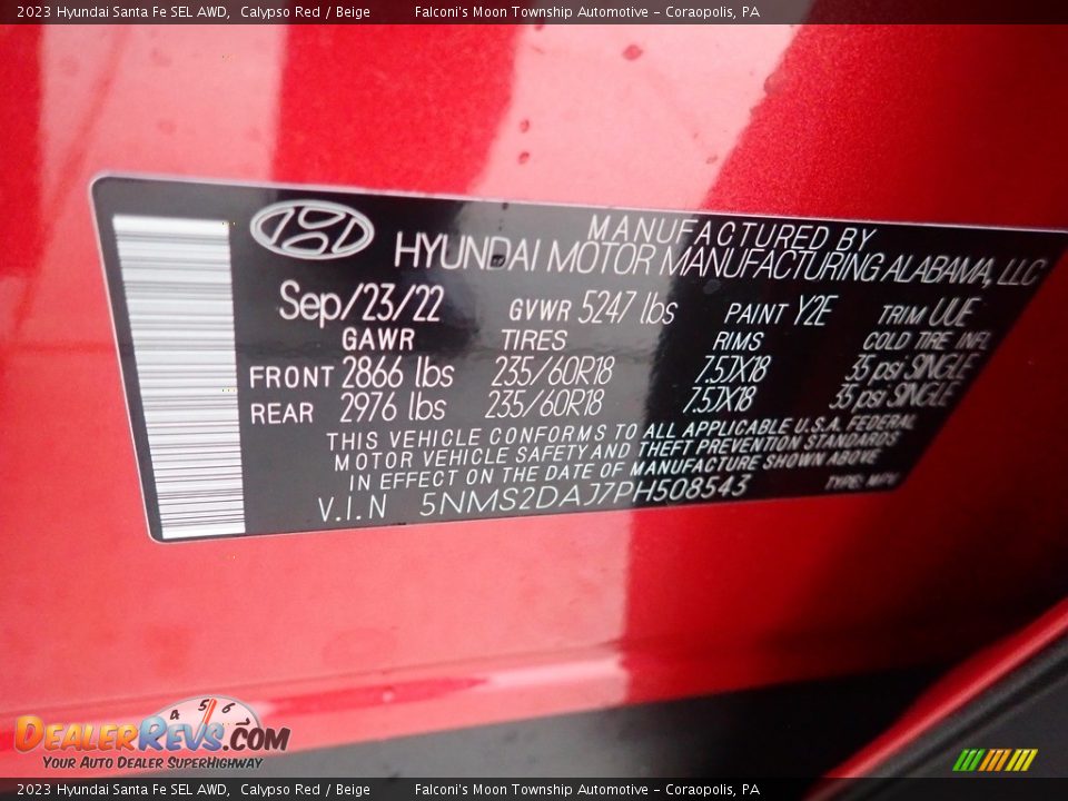 2023 Hyundai Santa Fe SEL AWD Calypso Red / Beige Photo #18