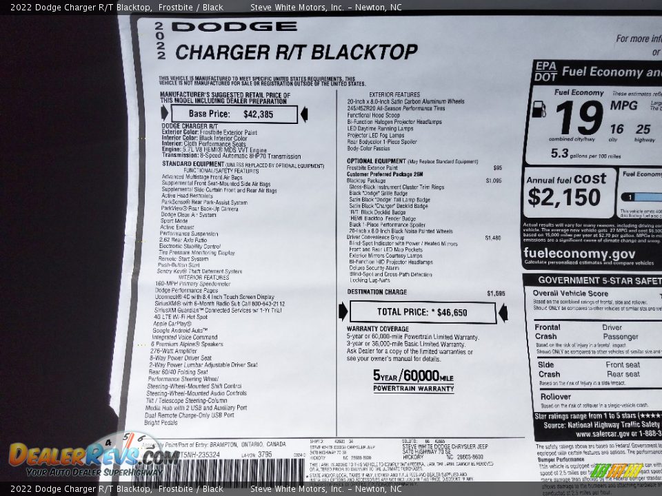 2022 Dodge Charger R/T Blacktop Frostbite / Black Photo #26